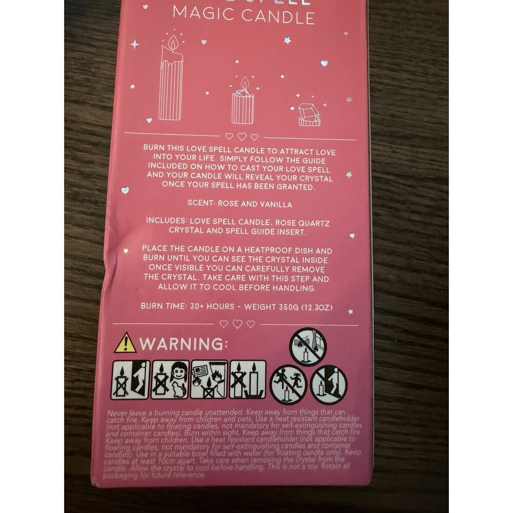 Love Spell Magic Candle Rose Vanilla Scent NIB NEW - Picture 4 of 8